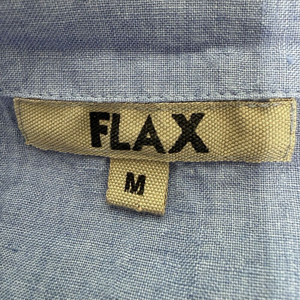 Women’s Flax 100% Linen Short Sleeve Tunic Top Blue  Size M - Picture 5 of 9